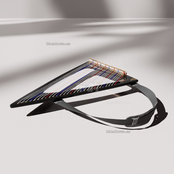 blender电动竖琴模型_blender布的195