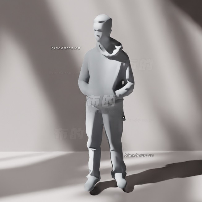 blender低多边形青少年模型_blender布的36