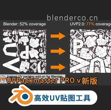 Blender插件-快速展UV插件功能齐全的UV贴图打包工具Uvpackmaster 3.2.2