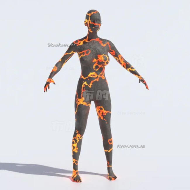 blender熔岩女模型_blender布的44
