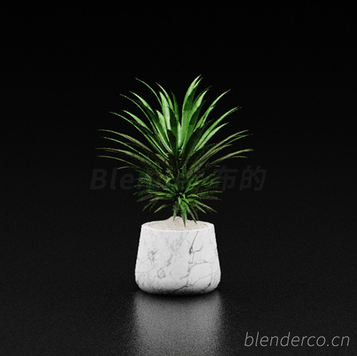 绿植植物花盆盆栽盆景单体blender模型室内花卉花草30 blender布的