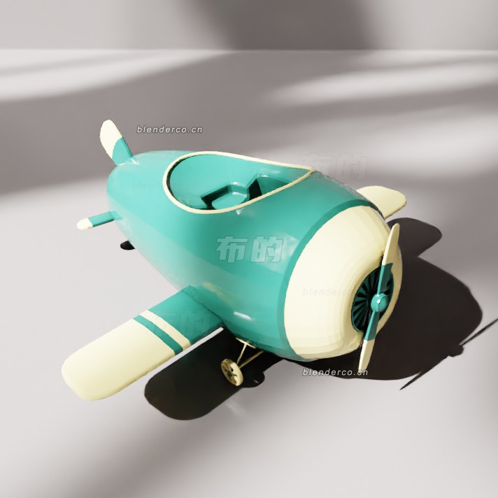 blender卡通小飞机模型_blender布的113