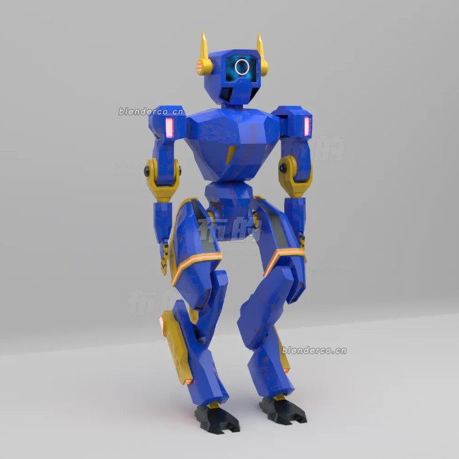blender人形机甲机器人模型_blender布的13