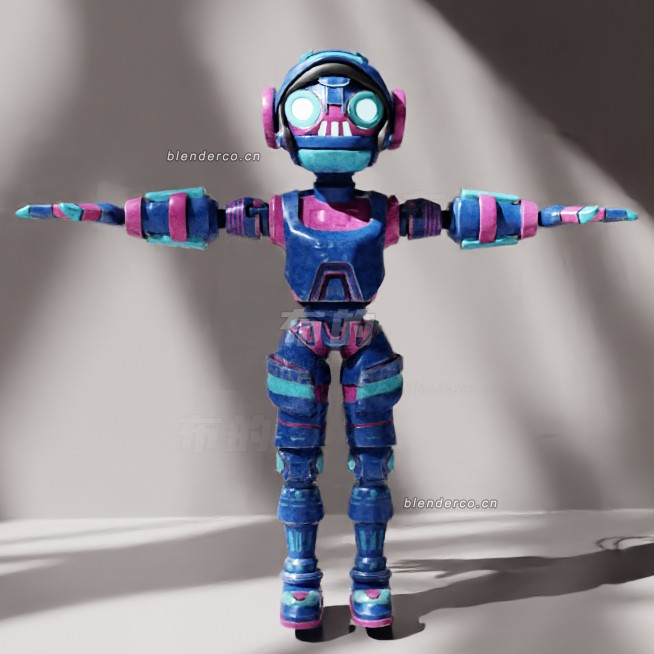 blender赛博机器人1模型_blender布的42