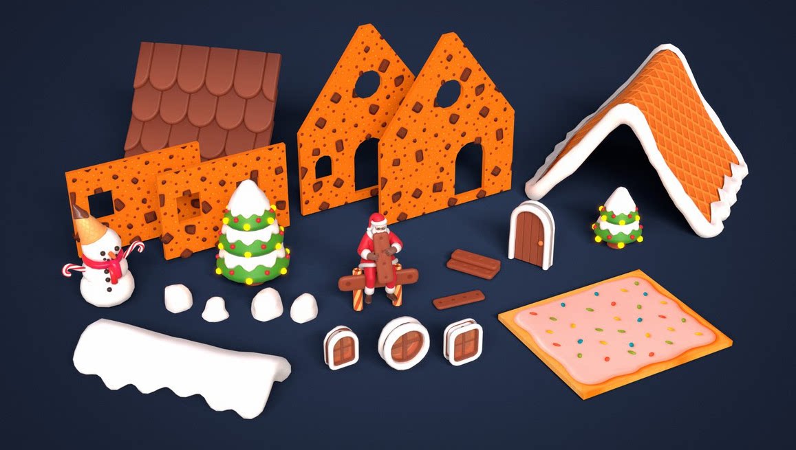 Blender元旦圣诞节装饰模型