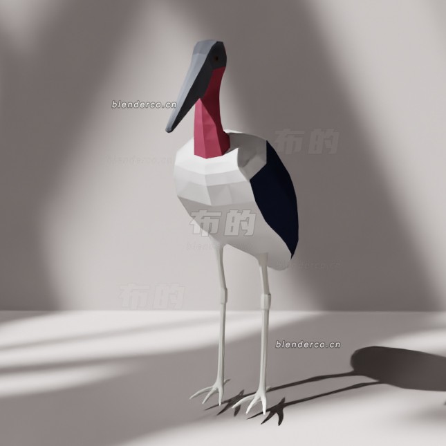 blender低聚鹳模型_blender布的04
