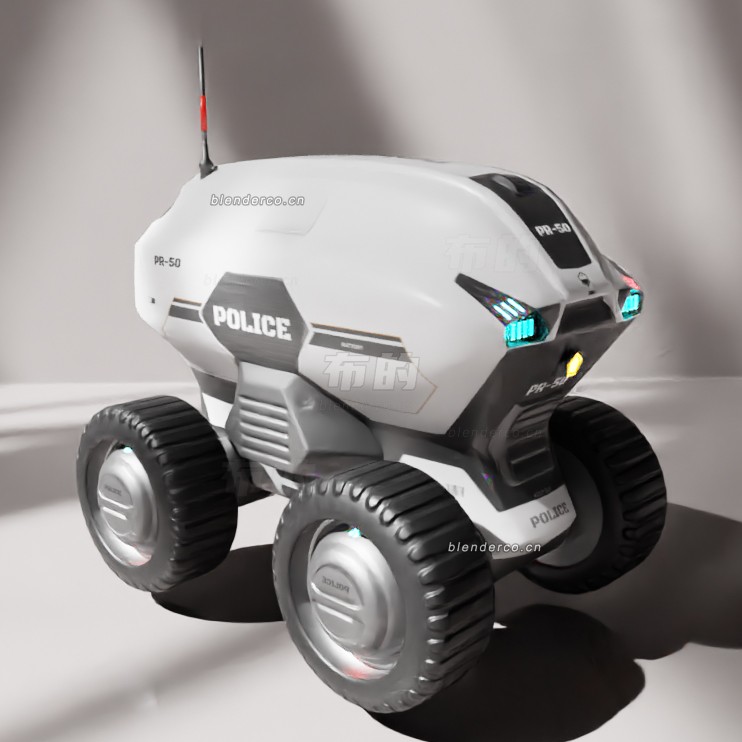 blender科幻机器人工人模型_blender布的36