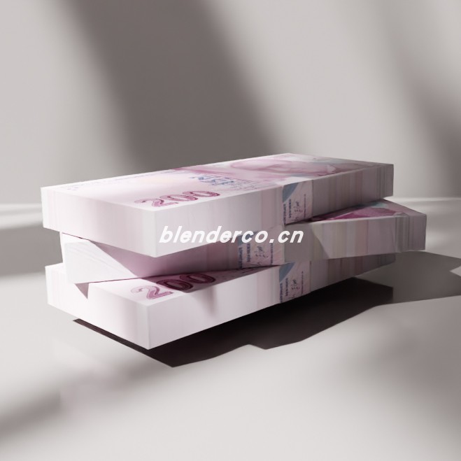 blender一堆土耳其钱模型_blender布的05