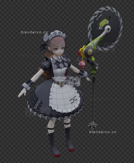 可琳-绝区零的模型-官方mmd，被热心群友转成blender了，自带绑定