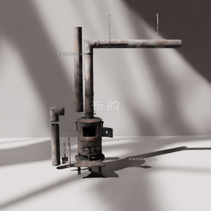 blender老旧壁炉模型_blender布的69