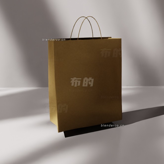 blender纸购物袋模型_blender布的91