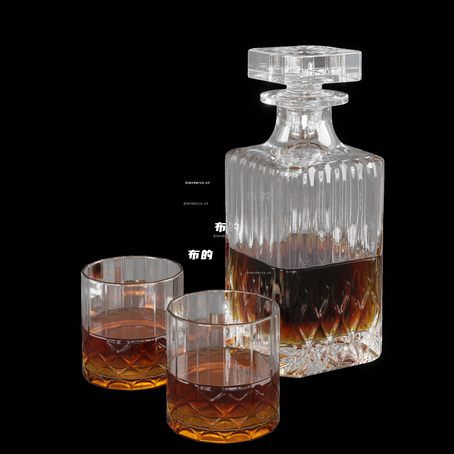 blender玻璃杯-威士忌模型_blender布的38