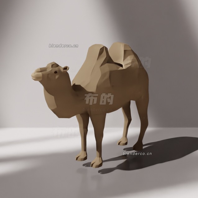 blender低多边形双峰驼模型_blender布的12