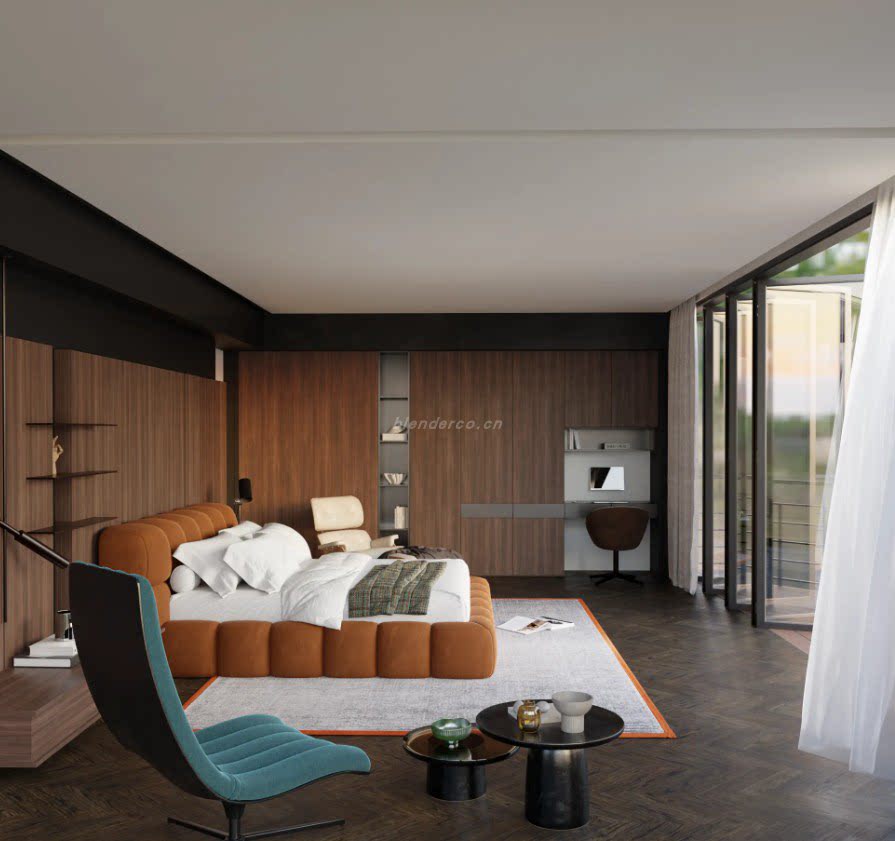 41 – 现代卧室 Blender 模型