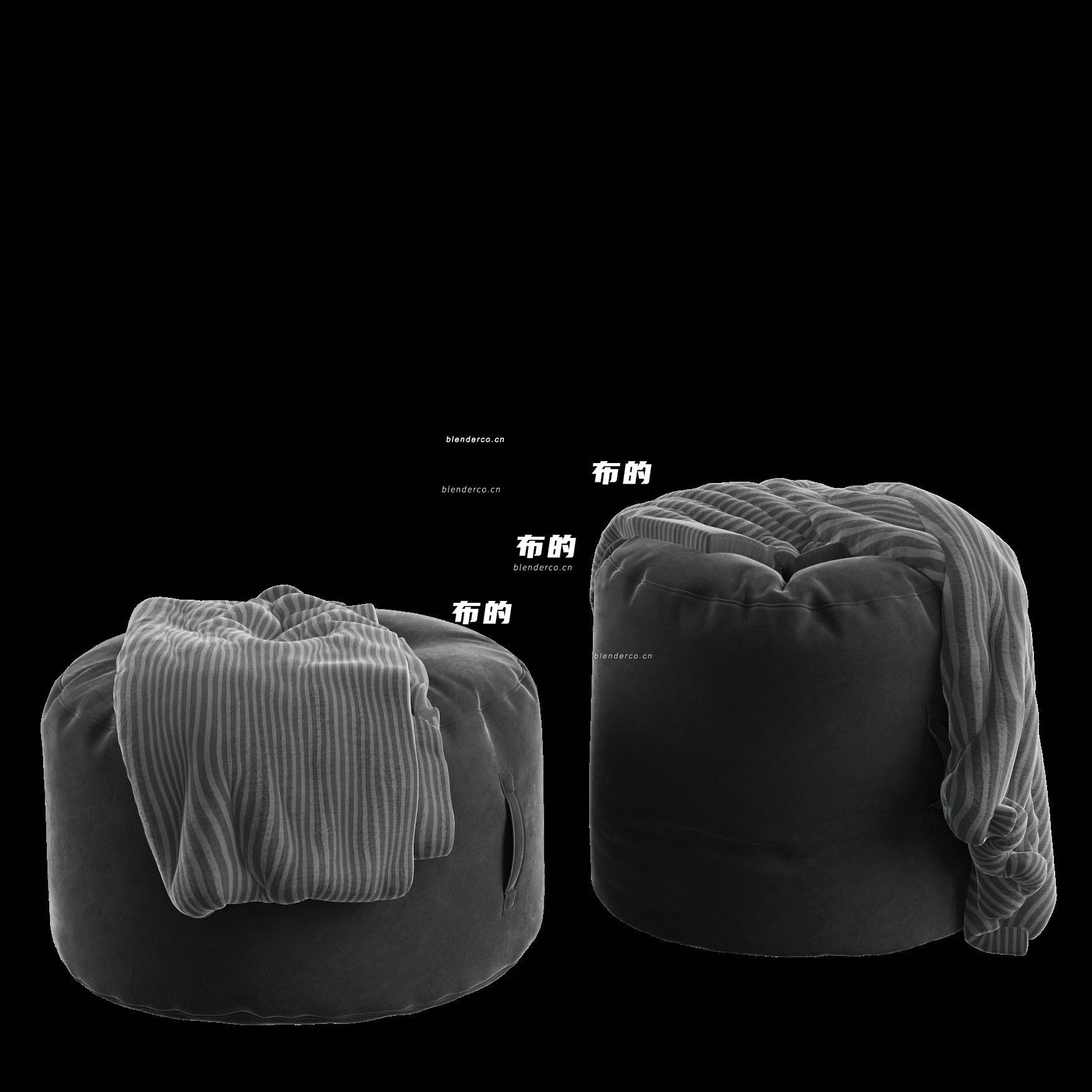 blender毯子套装座椅模型_blender布的112