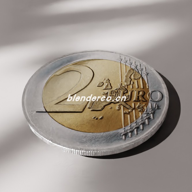 blender2欧元硬币模型_blender布的35