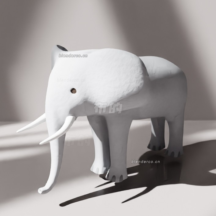blender卡通大象模型_blender布的46