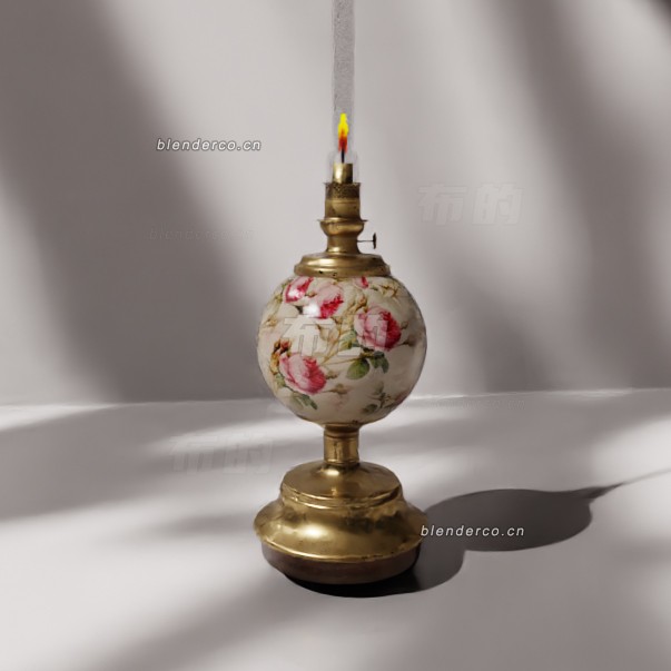 blender老式油灯模型_blender布的217