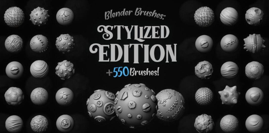 550种Blender风格化笔刷素材ArtStation – [MEGAPACK] 550+ Blender Brushes Stylized Edition (4K Alphas Included)