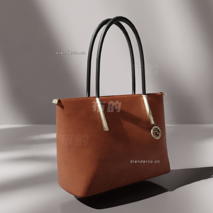 blender干邑色手提包模型_blender布的63