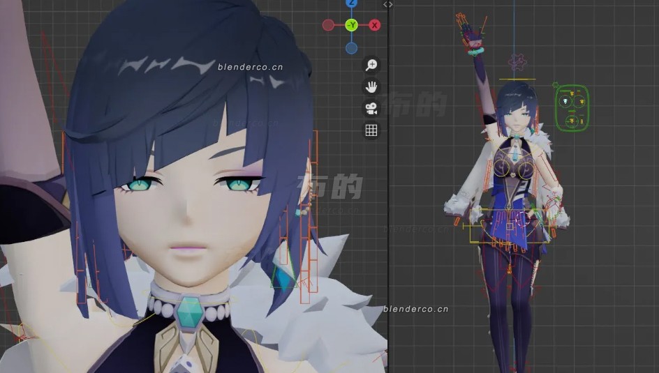 Blender原神角色夜兰分享！