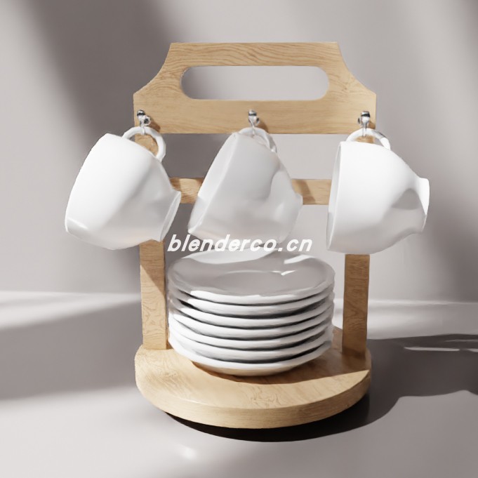 blender咖啡杯托模型_blender布的25
