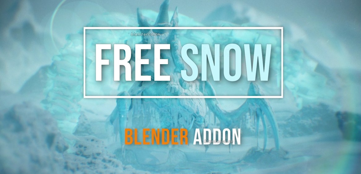 Blender程序化冰雪几何节点预设下雪覆盖插件 Snow and Ice Generator blender插件