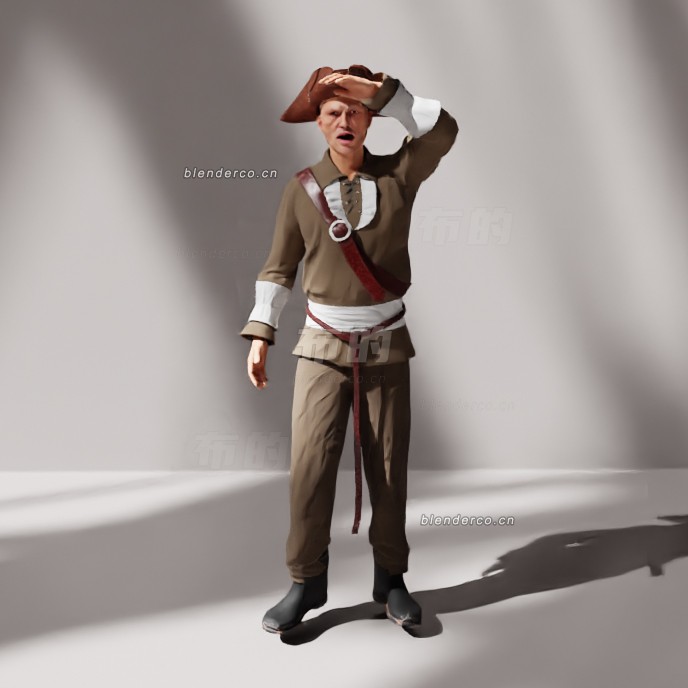 blender海盗士兵模型_blender布的08