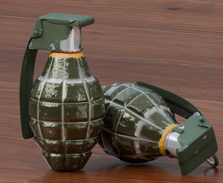 blender材质节点练习——手榴弹