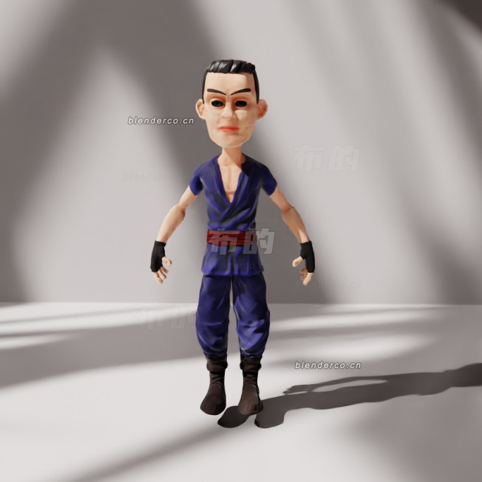 blender功夫小子模型_blender布的46