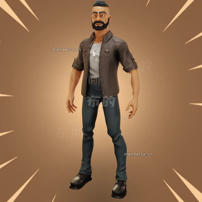 blender卡通男士模型_blender布的52