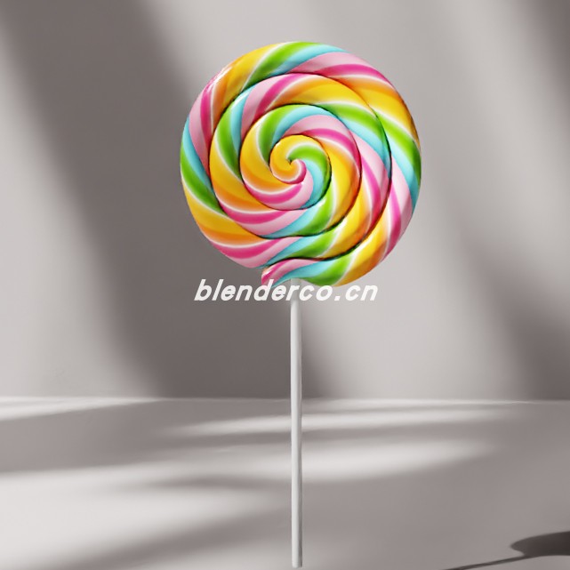 blender旋转棒棒糖模型_blender布的57