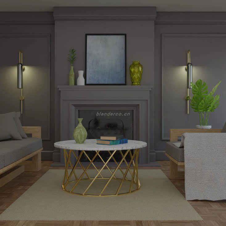 Blender客厅场景现代客厅