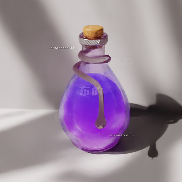 blender带蛇缠绕的药水模型_blender布的06