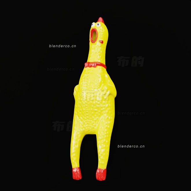 blender黄色黏糊玩具鸡模型_blender布的55