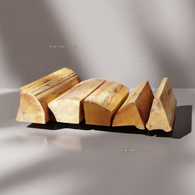 blender五块柴火模型_blender布的09