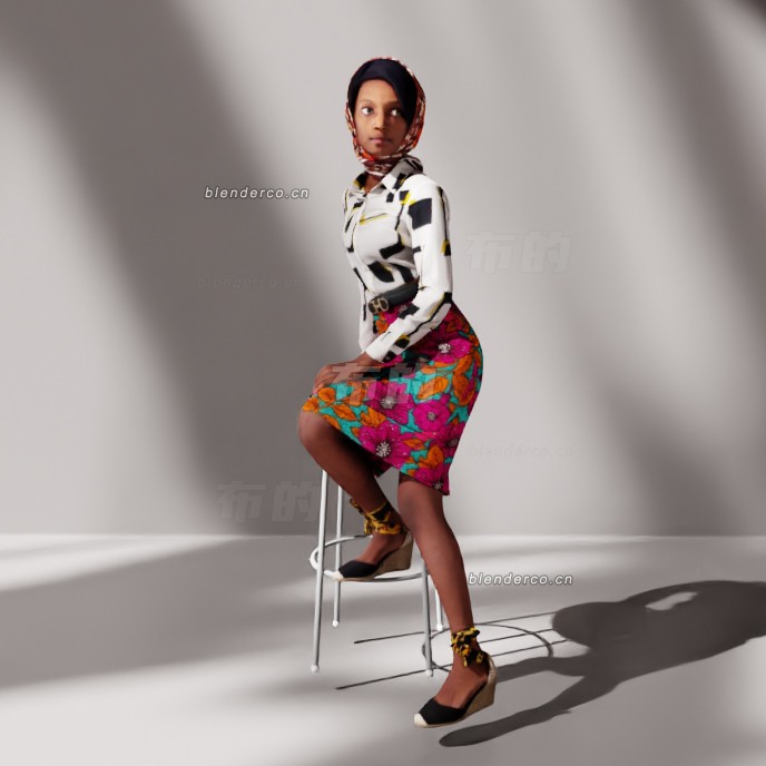 blender优雅的女人模型_blender布的10