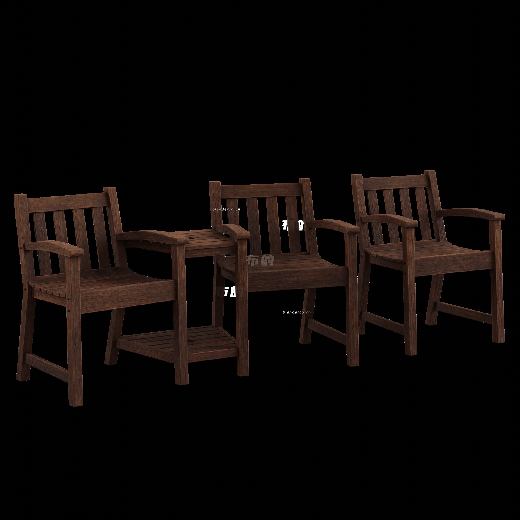 blender木制板凳模型_blender布的17