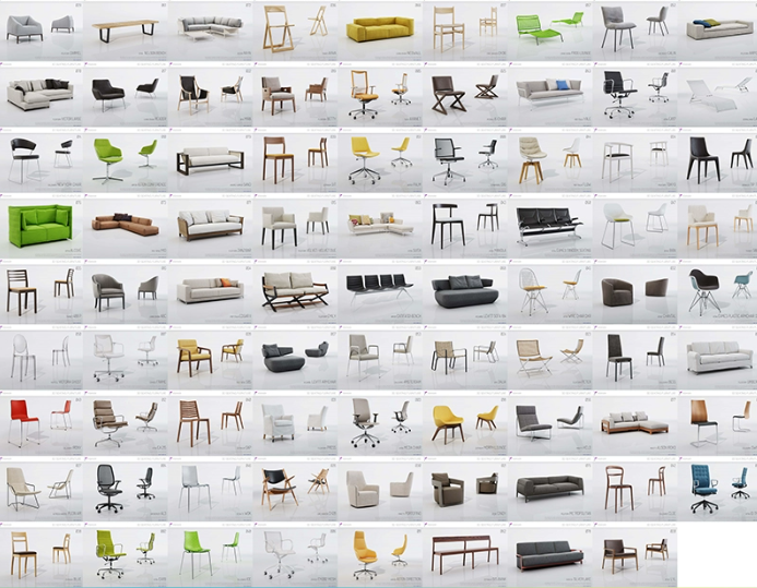 C4D现代家具FBX沙发STL座椅OBJ转椅Blender凳子老板椅素材3D模型