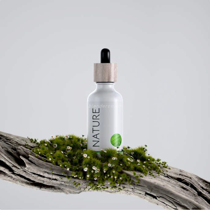 Blender 3D电商化妆品自然植被生长动画场景