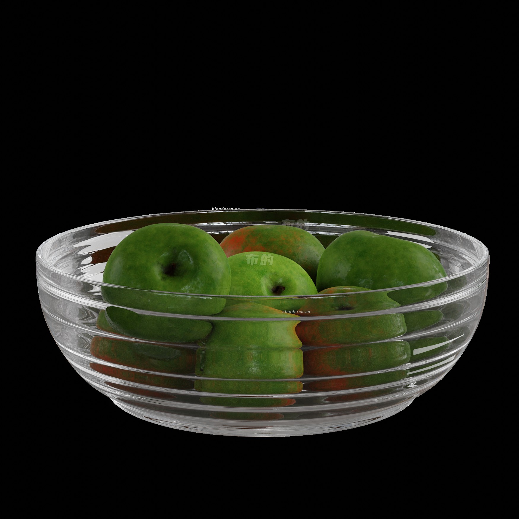 blender碗装苹果模型_blender布的03