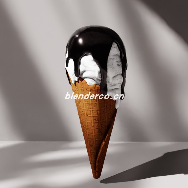 blender香草冰淇淋模型_blender布的106