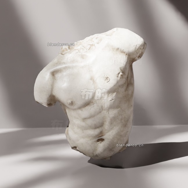 blender男人半身雕像模型_blender布的58