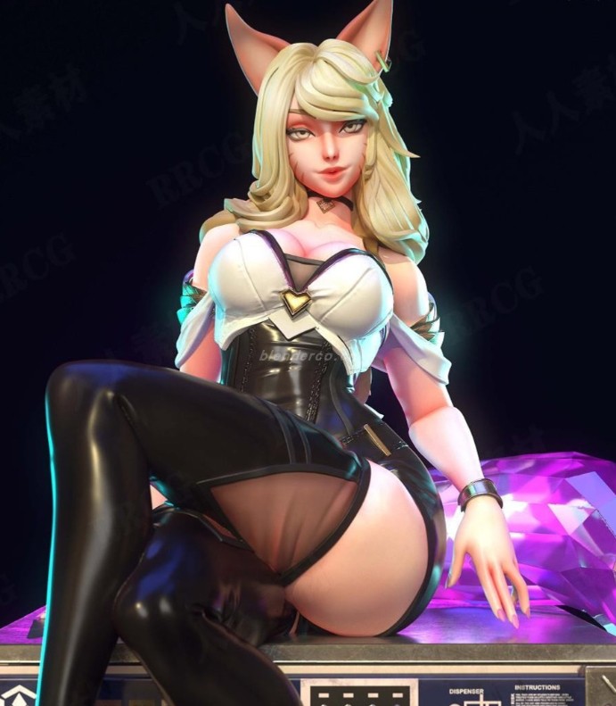 九尾妖狐·阿狸Ahri《英雄联盟》游戏角色雕刻手办3D打印模型