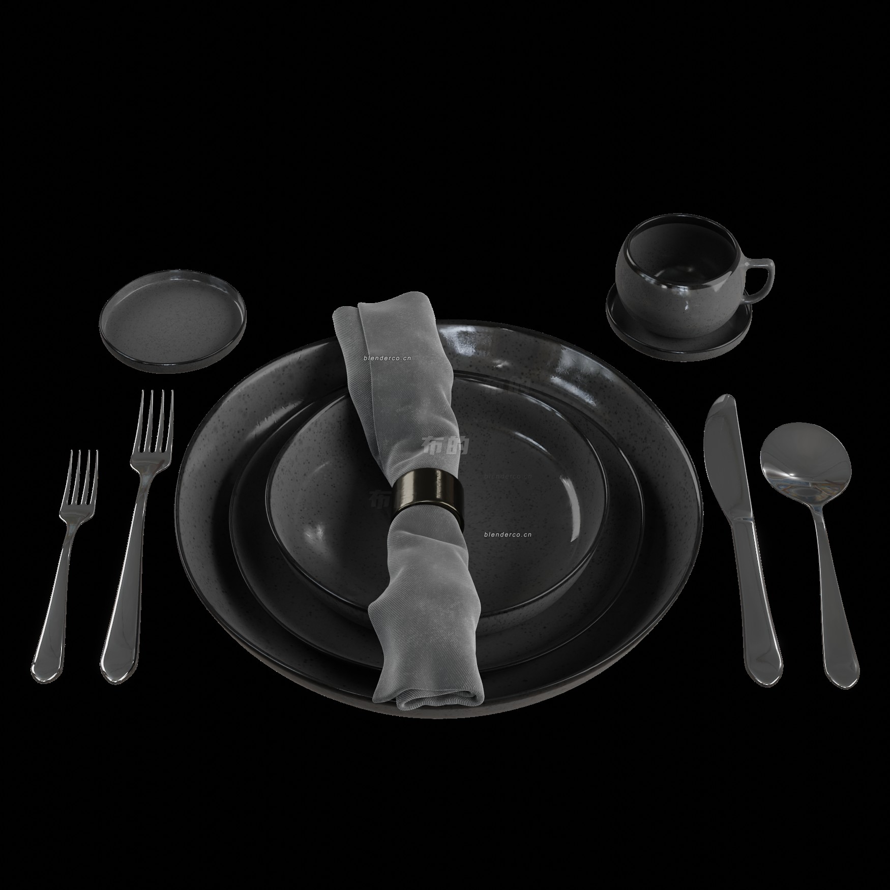 blender餐具模型_blender布的24