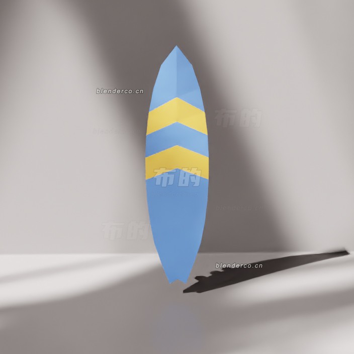 blender低多边形冲浪板模型_blender布的27