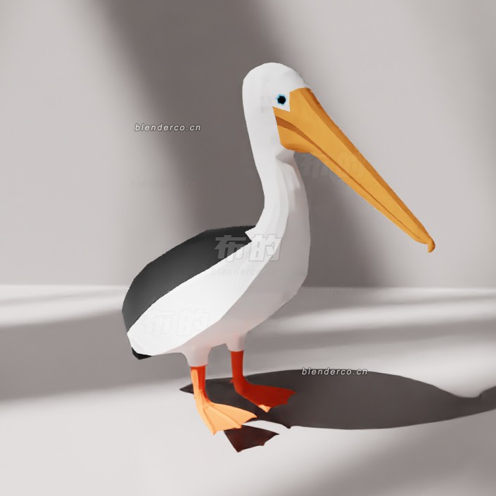 blender低聚鹈鹕模型_blender布的29