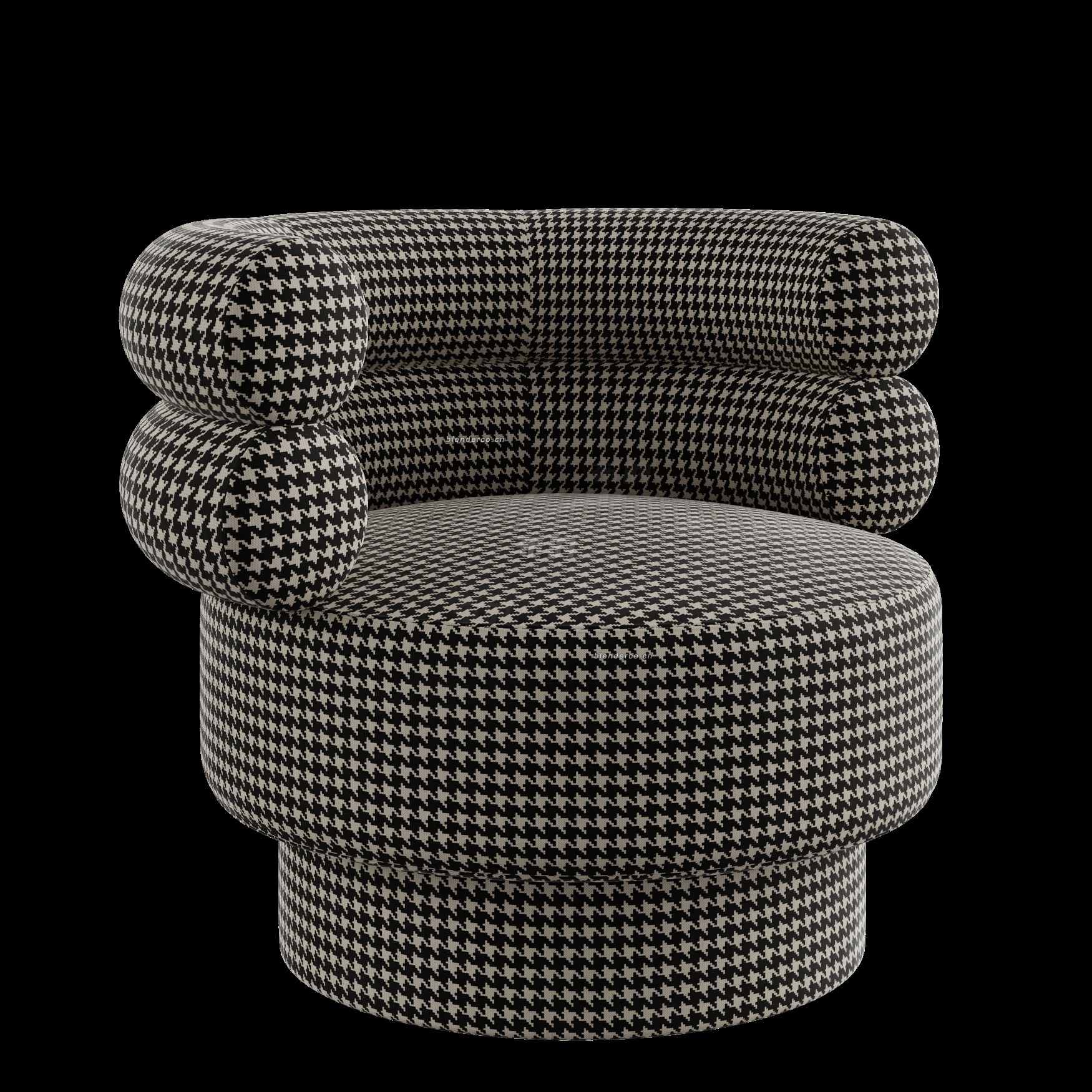 blender圆形千鸟格座椅模型_blender布的84