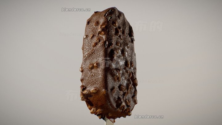 blender融化的冰激凌棒模型_blender布的50