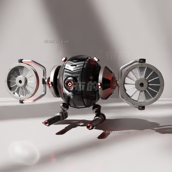 blender科幻安全无人机模型_blender布的31